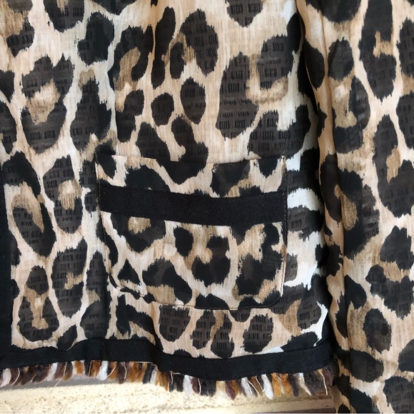 Tan/ Leopard Print Women's Blazer - Picture 14 of 15